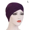 Bonnet / Skull Caps Chapeau extensible élégant pour femmes Front Turban Cross 2022 Tête Musulmane Couleur Écharpe Hijab Chemo Inde Solid Cap Beanie R5Z4 Scot