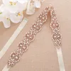 Mariage Ceintures Strass Ceinture De Mariée Perles Simple Cristal Ceinture Or Rose Pour Robes De Soirée J175RG284y