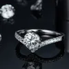 S925 Sterling 1ct Moissanite Wedding Big Silver s Per le donne Anello di diamanti Fine Jewelry M0004