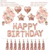 1 zestaw Happy Birthday Decoration Balloons Rose Gold Letter Folia Ballons Dzieci Dorosłych Urodziny Dekoracje Globos Rocznica 210719