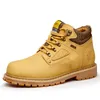 Stivali da lavoro da terra casual in pelle di gatto giallo Stivali da lavoro casual da uomo Bot impermeabili Scarpe invernali da uomo di grandi dimensioni 210315