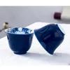 liten skål blå handmålade keramiska jingdezhen teacup hushåll