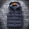 Ymwmhu 6XL hommes gilet solide décontracté automne à capuche sans manches vestes mode homme gilet hiver grande taille vêtements de travail 210925