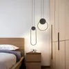 Minimalistische zwarte ring hanglamp met lange draad dimbare led plafond opknoping licht voor restaurant slaapkamer nachtkastje decor lamp