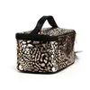 Gilding PU Cosmetic Bags Classic Handle Makeup Case Glittler Leopard Toiletry Bag with Zipper Closure DOM1061773