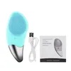 Mini Electric Facial Scrubbers Cleansing Brush Device Silicone Sonic Face Cleaner Deep Pore Skin Massager Face