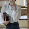 White Spring Chic Patchwork Lace Women Shirts Loose Elegance All Match Female High Street Blouses 210525