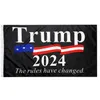 Les règles ont changé Trump 2024 Drapeaux Bannières 3 'x 5'ft 100D Polyester Expédition rapide Couleur vive avec deux œillets en laiton