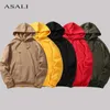 Manga comprida Moda Moda Hoodies Hip Hop Moletom Camiseira Masculina Cor Sólida Pullover Pullover Capuz Capuz Masculino Outono Inverno Fleece Hoody 210819