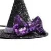 New Europe Baby Girls Cute Witch Hat Handband детей Sequins Bowknot Hapery Cap Hairband Дети Банданас Эластичная головка головки C3