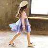 Cute Girls Pink Dress Autunno Inverno New Fashion Fiore ricamato Blue Tutu Abbigliamento per bambini Best Party Kids Girl Dress Q0716