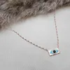 Mode Wasserstraße 925 Silber Bösen blick Viel Glück Minimal Halskette Für Frauen Trendy Super Luxus Türkischen Edlen Schmuck