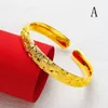 Bangle 10mm Thick Cuff Women Dubai Bracelet Jewelry 18k Yellow Gold Filled Classic Female Accessories