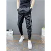 2021 Nowe męskie małe stóp Casual Sports Spodnie Cienkie dziewięć punktowe Modne Czarne Slim Harem Spodnie Odzież Streetwear Jogging X0723