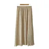 Autumn And Winter Pleated Floral Chiffon Skirt Mid-length A-line Thin Velvet Printed Inside 210529