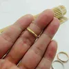 18k Soild Gold Ring For Women Girl Star Shining Band Real Rose Lucky Carved US Size 7 &8 Gift Jewelry 211217