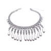 Chokers 2021 DESIGN Retro Multi-Layer Diamond Pearl Tassel Necklace Clavicle Chain Temperament Choker 12 Pcs/Lot E-098