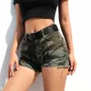 Summer Street Style Sexy Biker Denim Shorts High Waisted for Women Plus Size Camouflage Button Casual Hole Short 210719