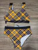 Hot Swimsuit Grid Bikini Set Dam Stripe Badkläder Snabb leverans Baddräkter Sexig