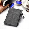 Wallets Fashion Wallet Men Soft Leather Small Money Purses With Removable Card Slots Multifunction Zipper Coin Bag