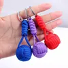 Woven Lanyard Keychain Outdoor Survival Tactical Military Parachute Rope Cord Ball Pendant Keyring Key Chain G1019
