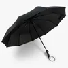 Umbrellas Wind Resistant Three Folding Automatic Umbrella Rain Women Auto Luxury Big Windproof Men Frame 10K Parasol