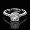 Anillos de racimo Classic100% Silver 925 Jewelry for Women 18k Color de oro blanco 5mm creado Moissanite Diamond Body Party Ring