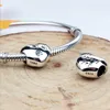 925 Sterling Silver My Sweet Pet Paw Print Charm fit pandora Original BW Bracelet Necklace Heart Bead Accessories Jewelry Making Q0531