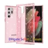 Crystal Clear Glitter Cases voor Samsung S22 S22 Ultra S22Plus S21 Fe Hard PC Back Military Grade Protection Cover Case