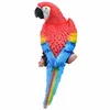 Hars Parrot Statue Wall Mounted DIY Outdoor Garden Tree Decoration Animal Sculpture for Thuis Office Garden Decor Ornament T200117