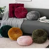 Cuscino del sedile rotondo in stile barocco Cuscino del divano Cuscino di lusso in tessuto plissettato in velluto olandese per pavimento del divano 211203