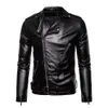 2021 autumn and winter European and American men's lapel leather jacket business casual zipper decoration motorcycle leather jacket