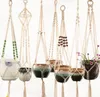 Plantes Cintres Macramé Pots De Fleurs Titulaire Corde Tressée Suspendue Jardinière Panier Maison Creative Jardin Décor 8 Modèles En Option SN5245