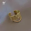 Новая готическая цепь из нержавеющей стали M Письмо, открытие золотых колец для женщины 2021 корейская мода ювелирные изделия, необычное кольцо девушки вечеринки