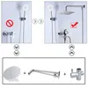 Polished Wall Mounted Square Rain Shower Head Stainless Steel Hose Wall Shower Arm Round Style 200925