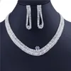 Ohrringe Halskette Exquisite Zirkon Ohrring Set Groß- Und Einzelhandel Mode Elegant Charming Kristall Schmuck Fabrik Direktverkauf