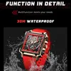 Top Marke Rechteckige Uhren für Männer Herrenuhr Quarz Mode Luxus Sport Wasserdichte Chronograph Silikon Uhr 210624