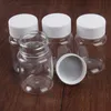 Laboratuvar malzemeleri 15 ml / 20 ml / 30 ml / 50 ml / 80 ml / 100 ml plastik pet temizle boş mühür şişeleri katı tozu ilaç hap flakon konteyner reaktif ambalaj şişesi