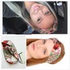 Hela nya elastiska pannbandet för män och kvinnor 2021 brev paljetter Design Green Red Flower Hair Bands Girl Retro Turban Head8278575