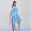 Zeven Skin 2/3 / 5 Stks Naadloze Vrouwen Yoga Set Gym Fitness Sportkleding Lange Mouw Crop Top Kleding Hoge Taille Leggings Sport Suits 210813