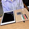 공식 고급 부드러운 가죽 지갑 스탠드 플립 케이스 iPad 9.7 Air 2 3 4 5 6 7 Air2 Pro 용 카드 슬롯이있는 스마트 커버