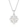 Kedjor mikiwuu kvinnor halsband moissanit diamant och pärlor blomma form pendants för fina smycken valentins dag gåva