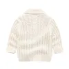 Casual Enfants Girl Garçon Tricot Sweeters Automne Hiver Couleur Solide Couleur Lâche Libre Collier Ronde Collier À Manches Longues Pull Tops 2-5y Y1024