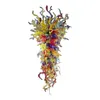 Unique High Ceiling Chandeliers Colorful Lustre Pendant Lamps Decorative Lampshades LED Blow Glass Living Room Chandelier Lighting 54 Inches Long AC 110-240V