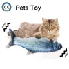 USB Electric Wagging Moving Simulation Realistisk fisk Rolig katthund Djur leksak för kattungar Puppy Spela Chew Bite Scratcher Carding 211122