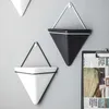 Fashion Triangle Ceramic Hanging Flower Pots Nordic Home Decoration Vaso Plant Hanger Planter Wall Decor