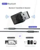 Áudio Bluetooth Transmissores Receptor 2 em 1 Bluetooth V5.0 Adaptador Sem Fio Mini 3.5mm AUX Audios para TV Kit de Carro PC KN320
