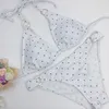 Sexy Swimwear Branco Natação Terno Para As Mulheres Dot Polka Beach Wear Swimsuit Acolchoado Bikini Bikini Set 210702