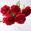 Konstgjorda blommor Fake Rose Singel Realistisk Touch Fuktgivande Rosor Bröllop Alla hjärtans dag Födelsedagsfest Heminredning RRB12277