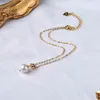 Zhixi Natural Freshwater Pearl Anklet Simple Creative Design 14k Gold Injectie Verstelbare Ketting Fijne Sieraden voor Dames J1004